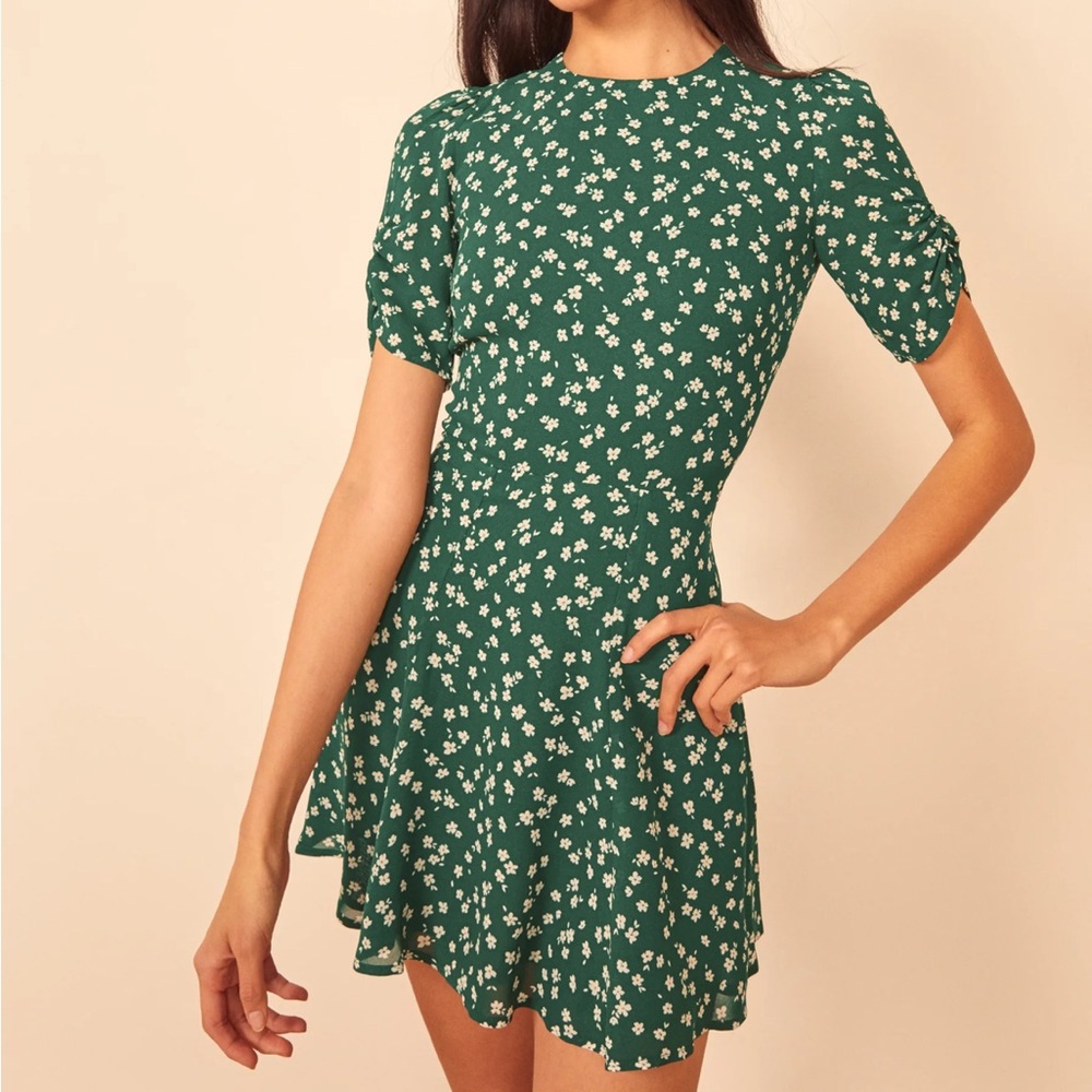 Reformation Green Floral Gracie Dress Size 8